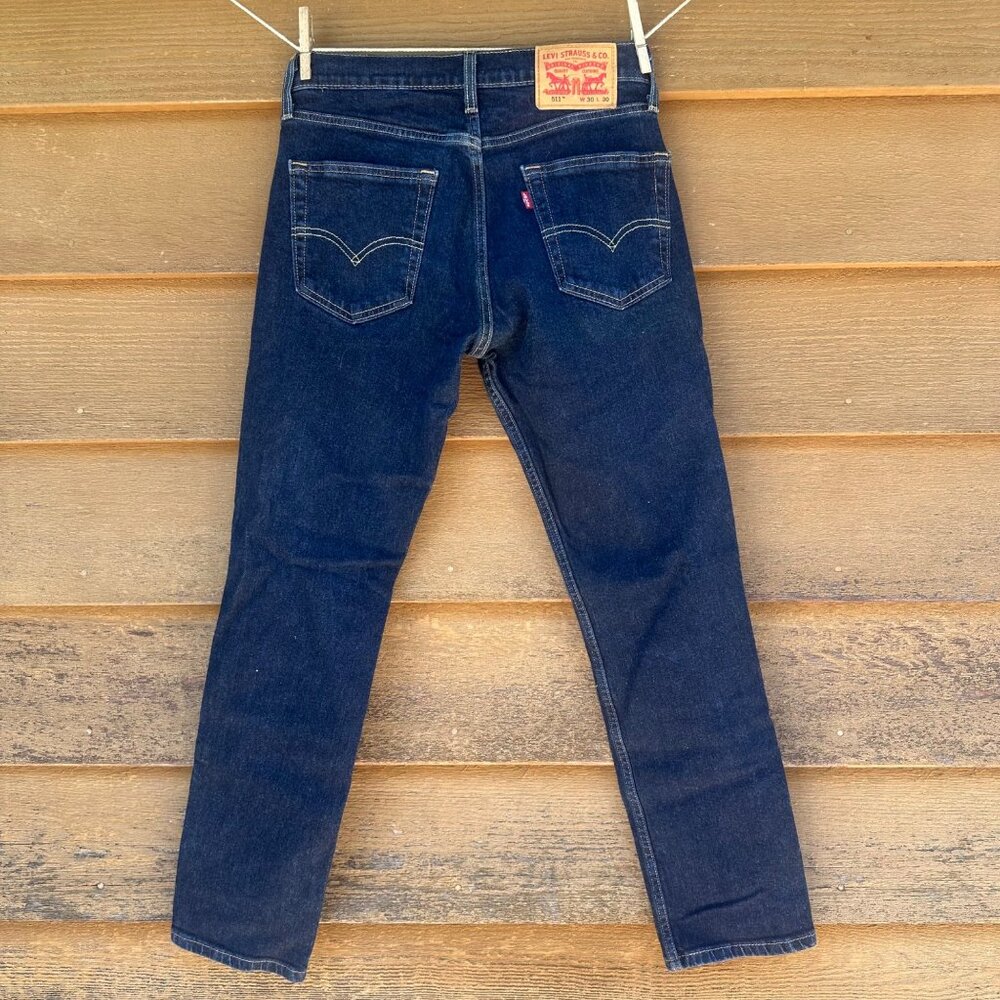 Levi's Mens 511 Dark Blue Straight Jeans Size 30x30 - Picture 3 of 13